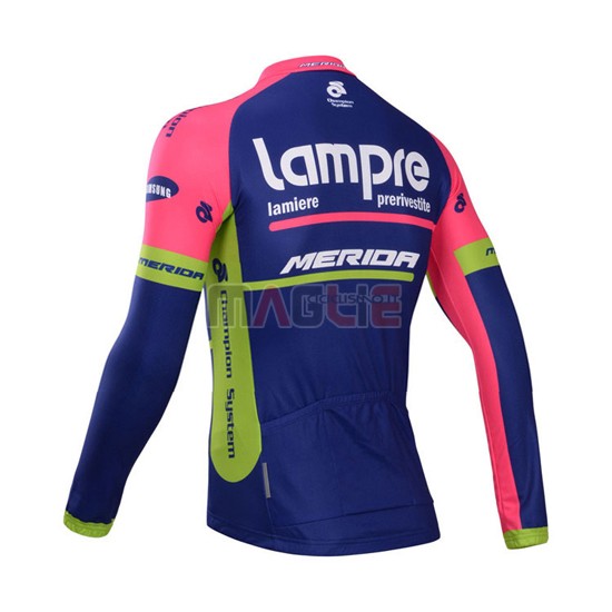 Maglia Lampre manica lunga 2014 rosa e blu