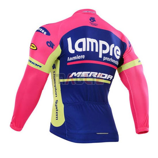 Maglia Lampre manica lunga 2015 rosa e blu