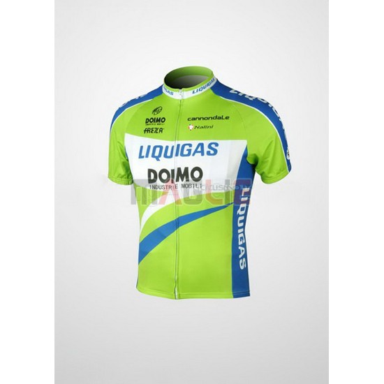 Maglia Liquigas manica corta 2010 blu e verde