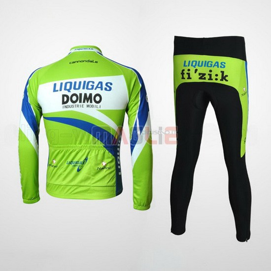 Maglia Liquigas manica lunga 2010 blu e verde