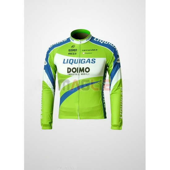 Maglia Liquigas manica lunga 2010 blu e verde