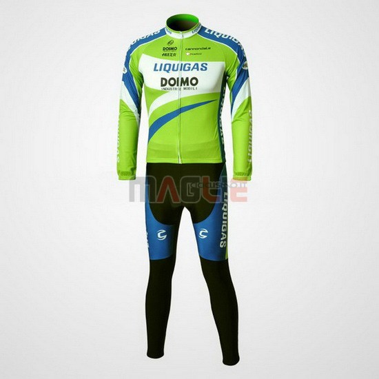 Maglia Liquigas manica lunga 2010 blu e verde