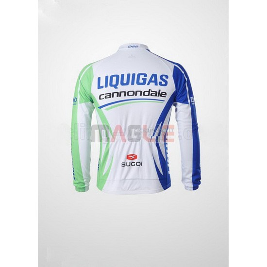 Maglia Liquigas manica lunga 2011 bianco e verde