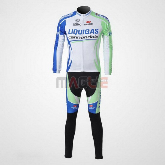 Maglia Liquigas manica lunga 2011 bianco e verde