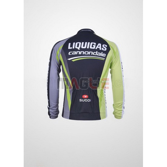 Maglia Liquigas manica lunga 2011 nero e verde