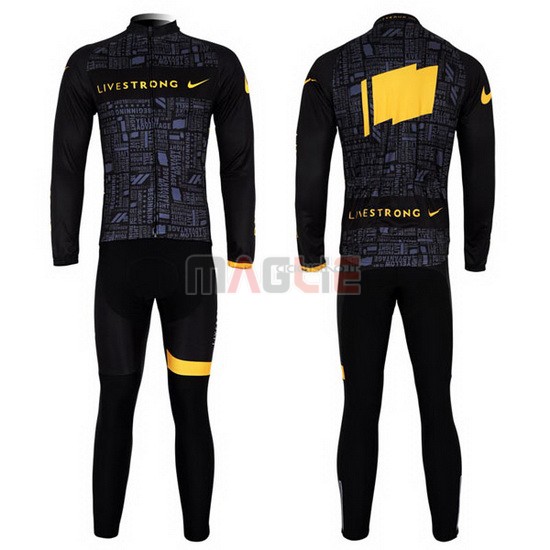 Maglia Livestrong manica lunga 2012 nero e giallo