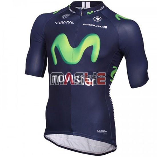 Maglia Movistar manica corta 2016 verde e blu