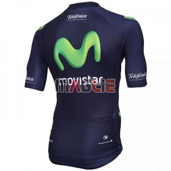 Maglia Movistar manica corta 2016 verde e blu