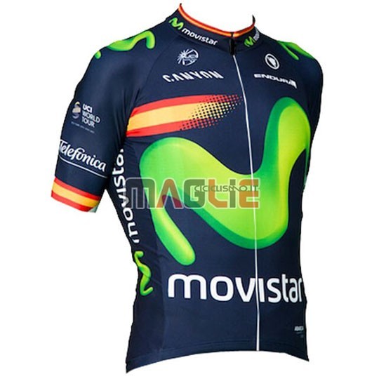 Maglia Movistar manica corta 2016 verde e nero