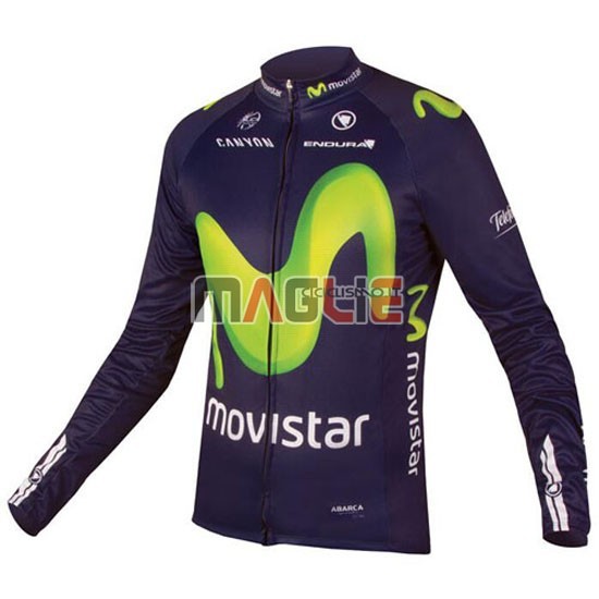 Maglia Movistar manica lunga 2016 blu e verde