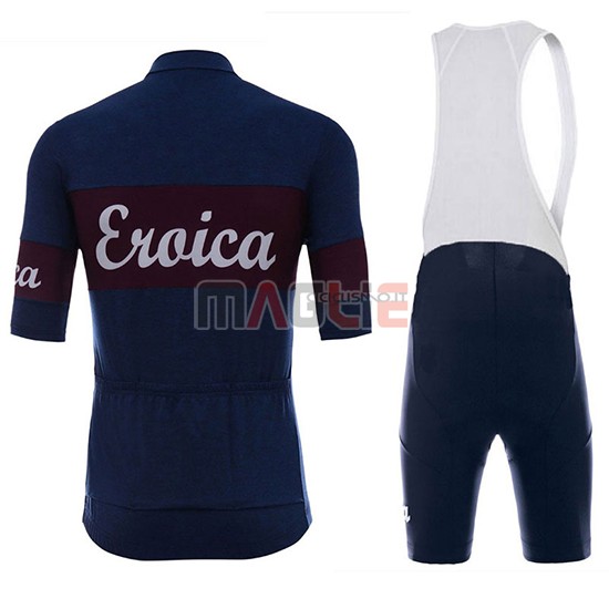 2018 Maglia Eroica Vino Manica Corta Spento Blu