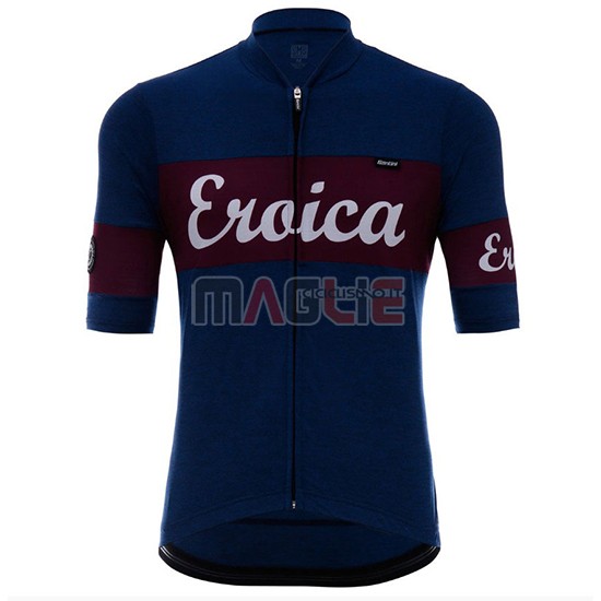 2018 Maglia Eroica Vino Manica Corta Spento Blu
