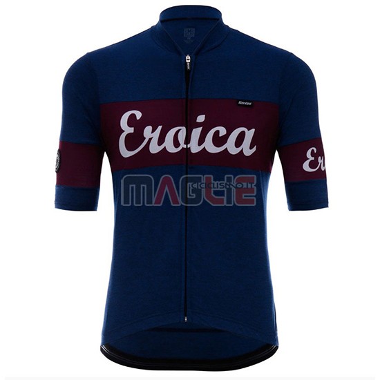 2018 Maglia Eroica Vino Manica Corta Spento Blu - Clicca l'immagine per chiudere