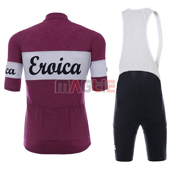 2018 Maglia Eroica Vino Manica Corta Spento Rosso