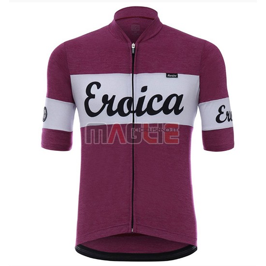 2018 Maglia Eroica Vino Manica Corta Spento Rosso - Clicca l'immagine per chiudere