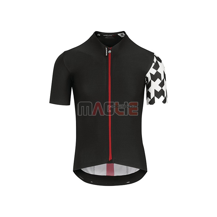 Maglia Assos Manica Corta 2021 Nero Bianco Rosso