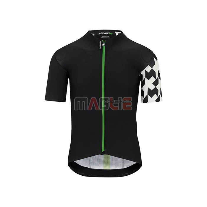 Maglia Assos Manica Corta 2021 Nero Bianco Verde