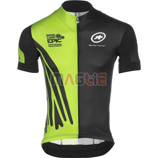 Maglia Assos manica corta 2016 nero e verde - Clicca l'immagine per chiudere