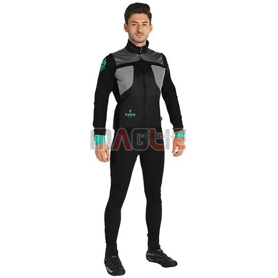 Maglia Bianchi Manica Lunga 2019 Celeste Nero