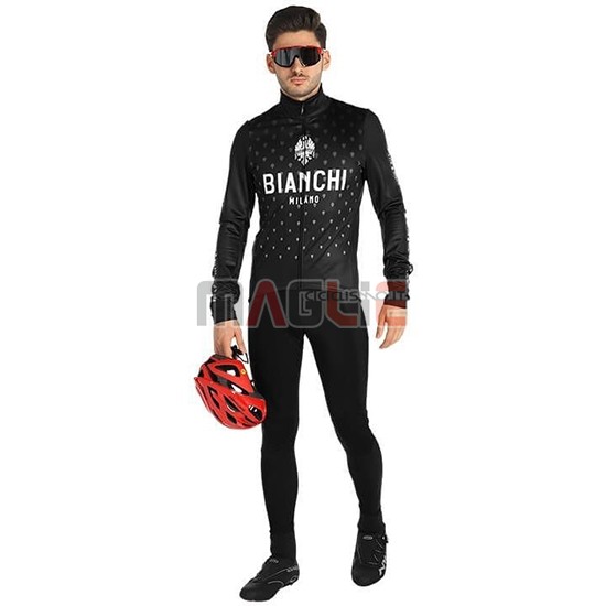 Maglia Bianchi Milano FT Manica Lunga 2019 Nero Bianco