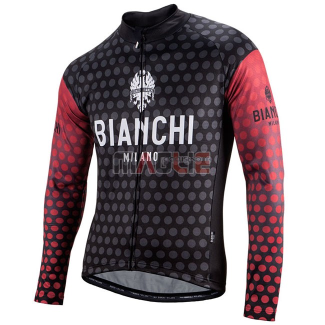 Maglia Bianchi Milano Petroso Manica Lunga Nero Rosso