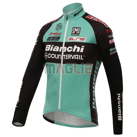 Maglia Bianchi manica lunga 2016 nero e verde