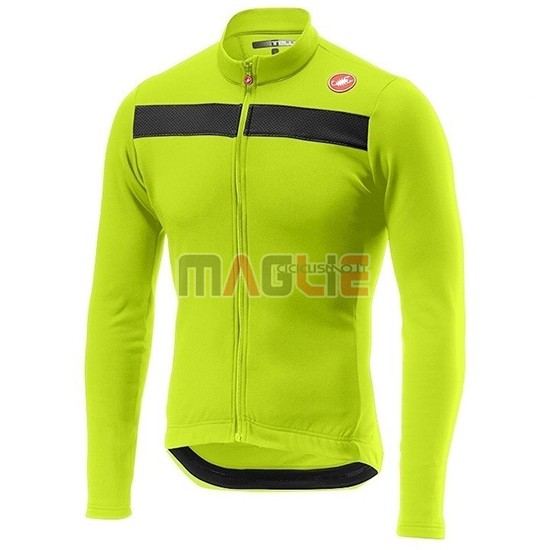 Maglia Castelli Puro 3 Manica Lunga 2019 Verde Nero