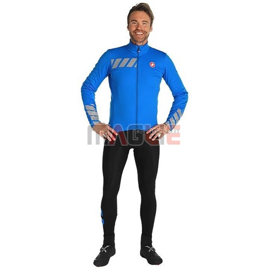 Maglia Castelli Raddoppia 2 Manica Lunga 2019 Blu Argentato