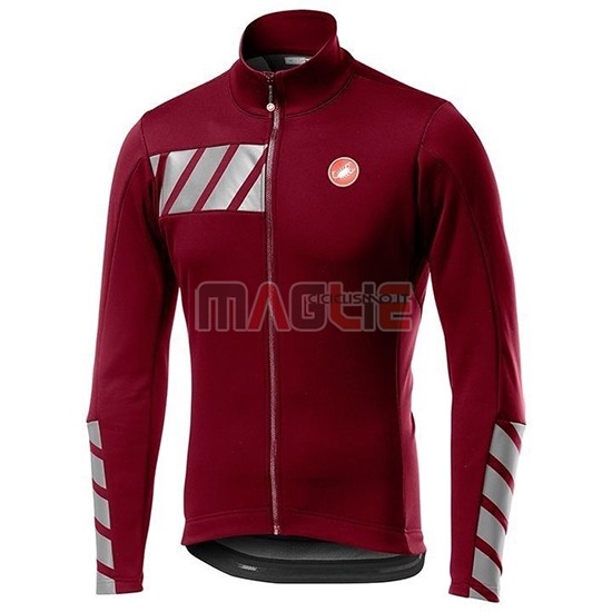 Maglia Castelli Raddoppia 2 Manica Lunga 2019 Rosso Argentato