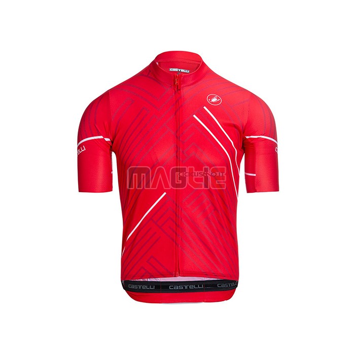 Maglia Castelli Manica Corta 2021 Rosso Bianco