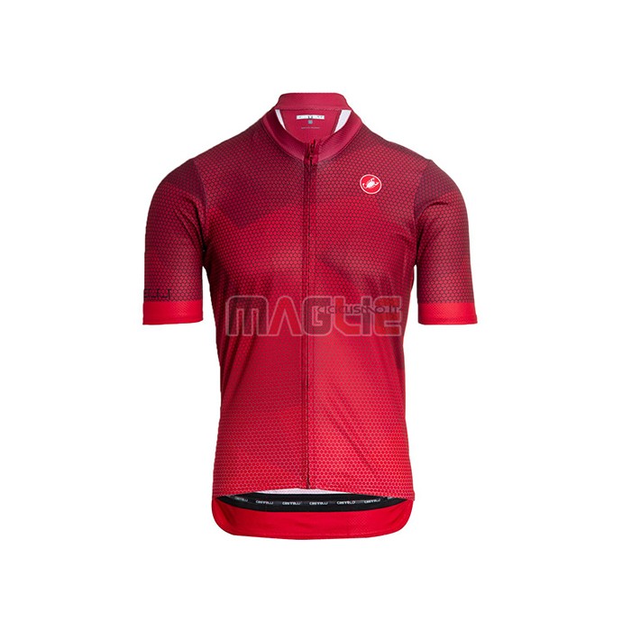 Maglia Castelli Manica Corta 2021 Scuro Rosso