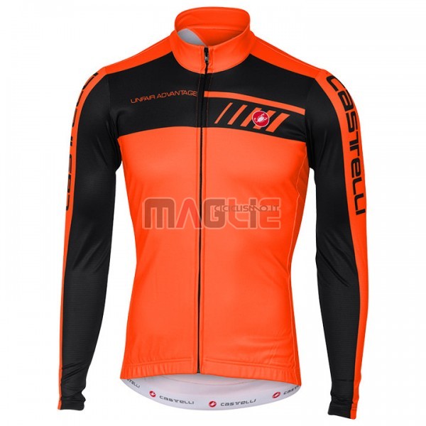 Maglia Castelli Manica Lunga 2017 Arancione e Nero