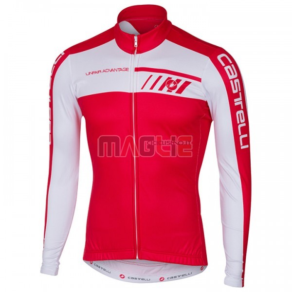 Maglia Castelli Manica Lunga 2017 Bianco e Rosso