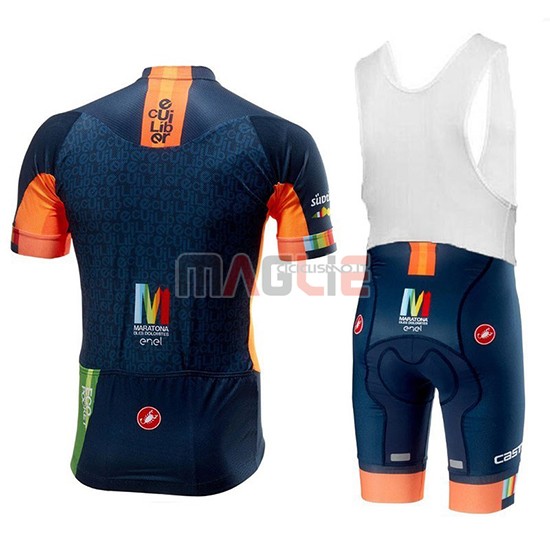 Maglia Castelli Maratona Dles Dolomites-Enel Manica Corta 2018 Blu Arancione