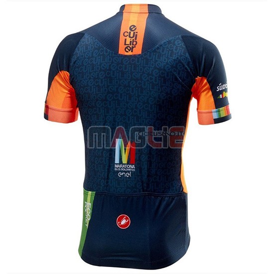 Maglia Castelli Maratona Dles Dolomites-Enel Manica Corta 2018 Blu Arancione