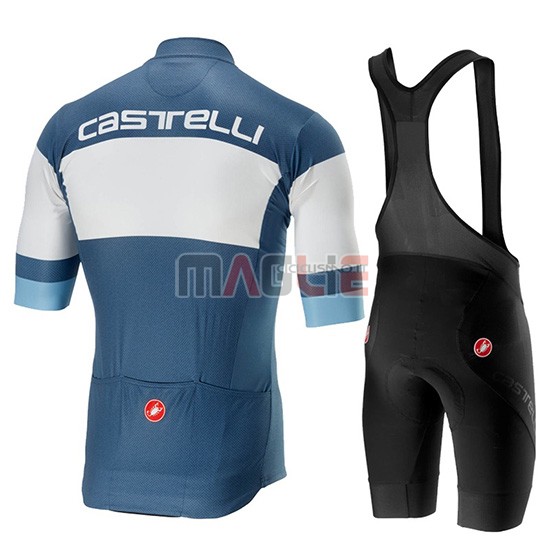 Maglia Castelli Ruota Manica Corta 2019 Blu Bianco