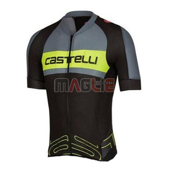 Maglia Castelli manica corta 2016 verde e nero