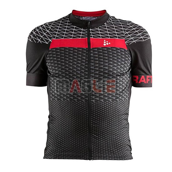 2018 Maglia Craft Route Manica Corta Nero e Rosso