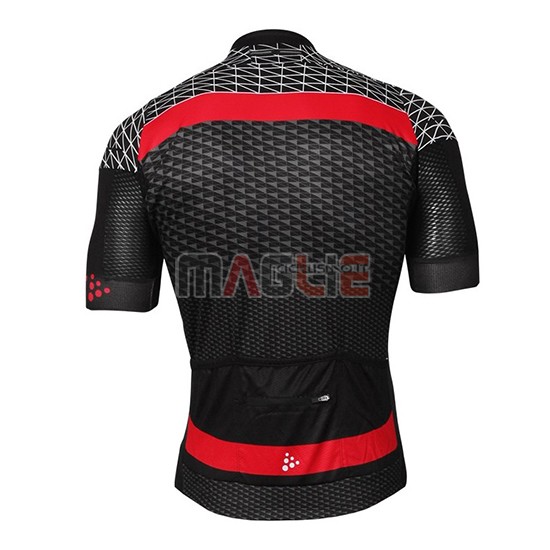 2018 Maglia Craft Route Manica Corta Nero e Rosso