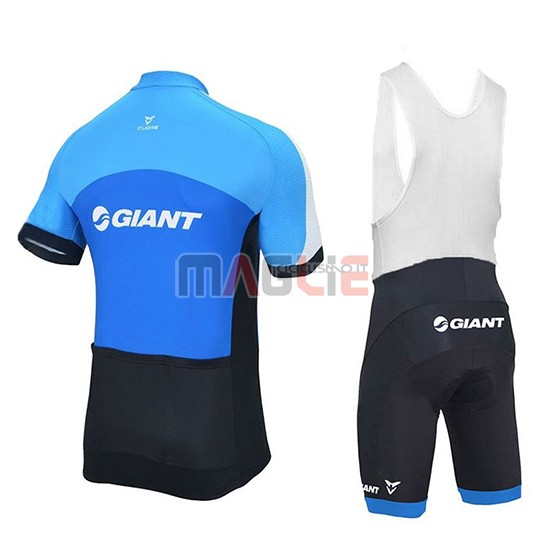 2018 Maglia Giant Club Sport Manica Corta Blu e Nero