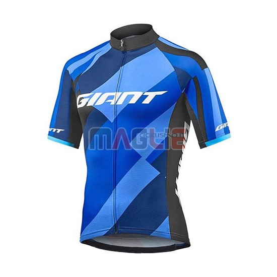 2018 Maglia Giant Elevate Manica Corta Blu e Nero