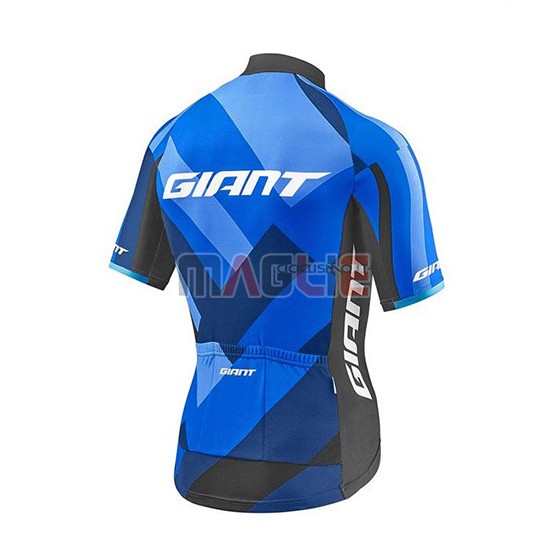 2018 Maglia Giant Elevate Manica Corta Blu e Nero