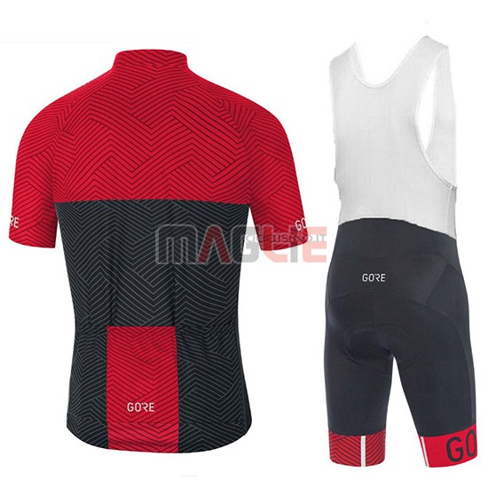 2018 Maglia Gore C3 Optiline Manica Corta Rosso e Nero