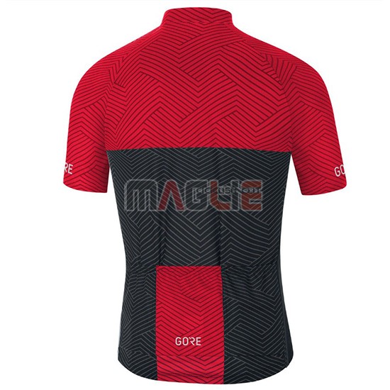 2018 Maglia Gore C3 Optiline Manica Corta Rosso e Nero