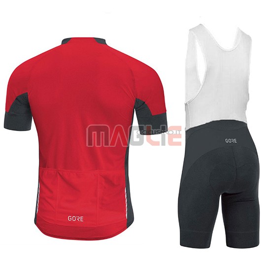 2018 Maglia Gore C7 CC Manica Corta Nero e Rosso