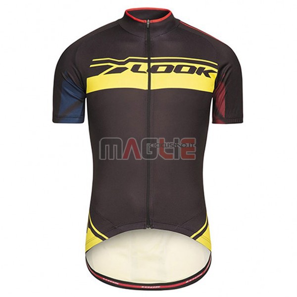 Maglia Look Pro Equipo Manica Corta 2017 Nero e Giallo - Clicca l'immagine per chiudere