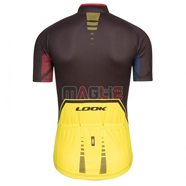 Maglia Look Pro Equipo Manica Corta 2017 Nero e Giallo