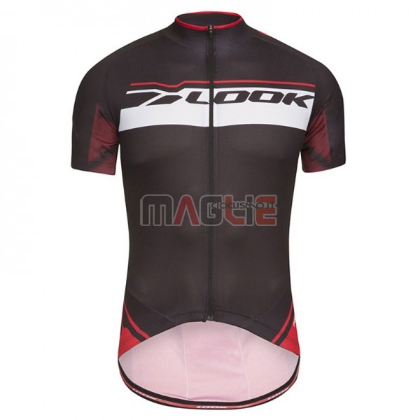 Maglia Look Pro Equipo Manica Corta 2017 Nero e Rosso