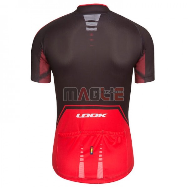 Maglia Look Pro Equipo Manica Corta 2017 Nero e Rosso