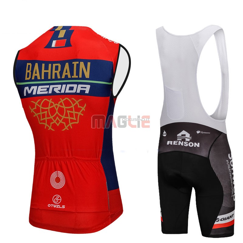 Gilet Antivento Bahrain Merida 2018 Rosso